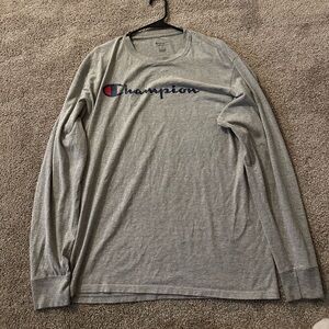 Champion Men's Heather Gray Long Sleeve Tee